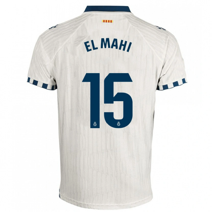 Danxen Enfant Maillot Mohamed El Mahi #15 Blanc Bleu Tenues Extérieur 2025/26 T-Shirt