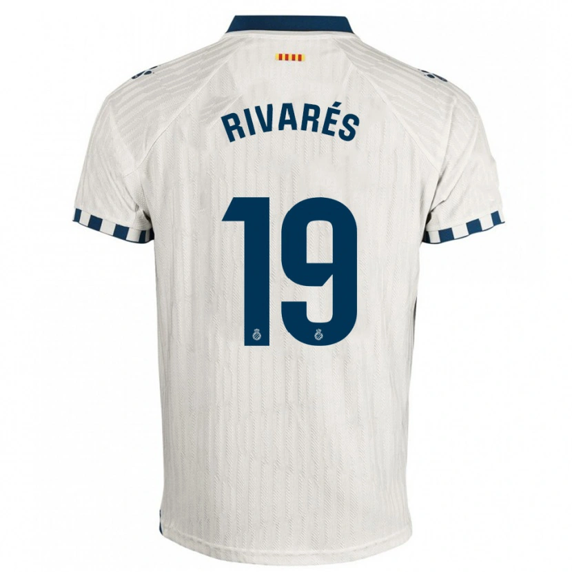Danxen Enfant Maillot Sergio Rivarés #19 Blanc Bleu Tenues Extérieur 2025/26 T-Shirt