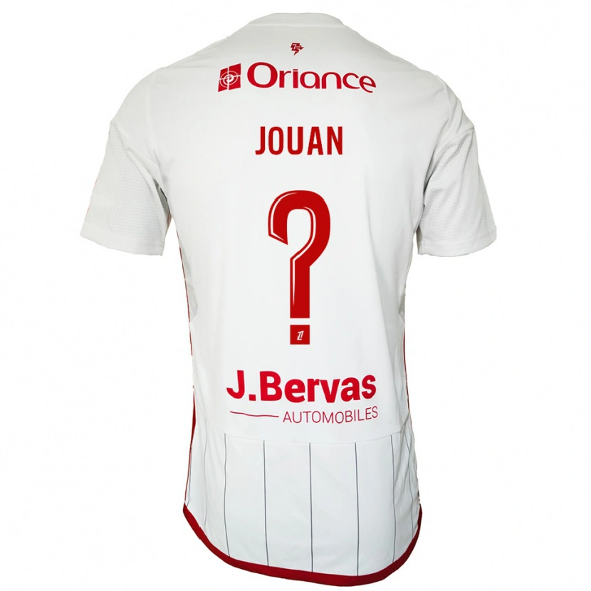 Danxen Enfant Maillot Léonie Jouan #0 Blanc Rouge Tenues Extérieur 2025/26 T-Shirt