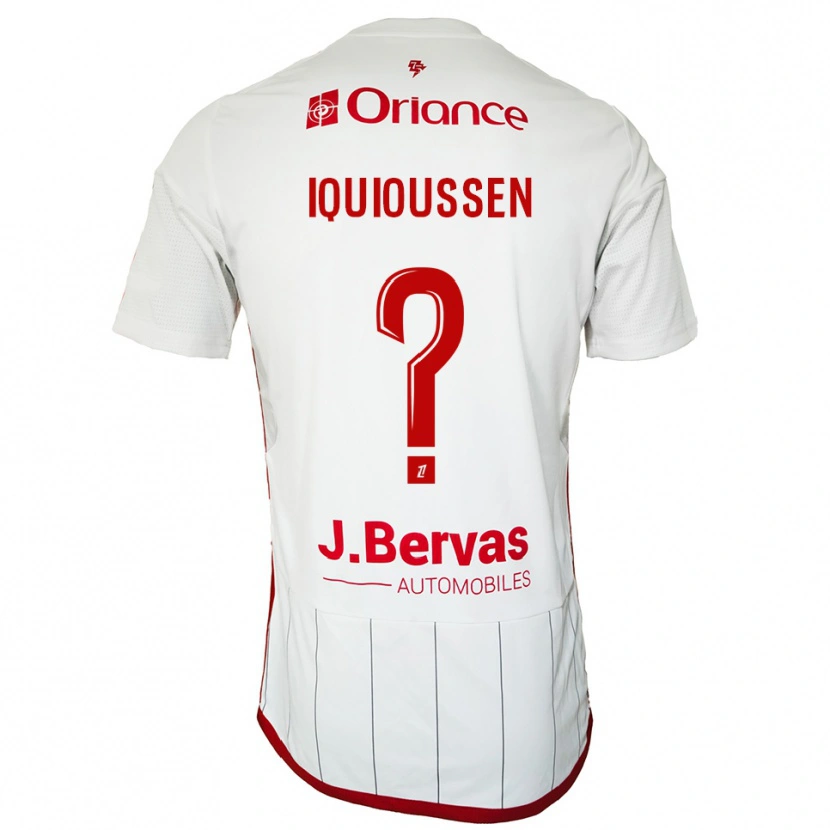 Danxen Enfant Maillot Adam Iquioussen #0 Blanc Rouge Tenues Extérieur 2025/26 T-Shirt