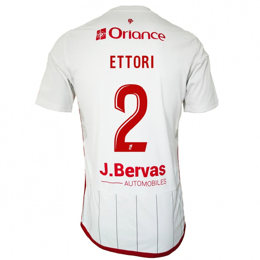 Danxen Enfant Maillot Ilan Ettori #2 Blanc Rouge Tenues Extérieur 2025/26 T-Shirt