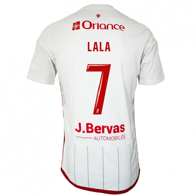 Danxen Enfant Maillot Kenny Lala #7 Blanc Rouge Tenues Extérieur 2025/26 T-Shirt