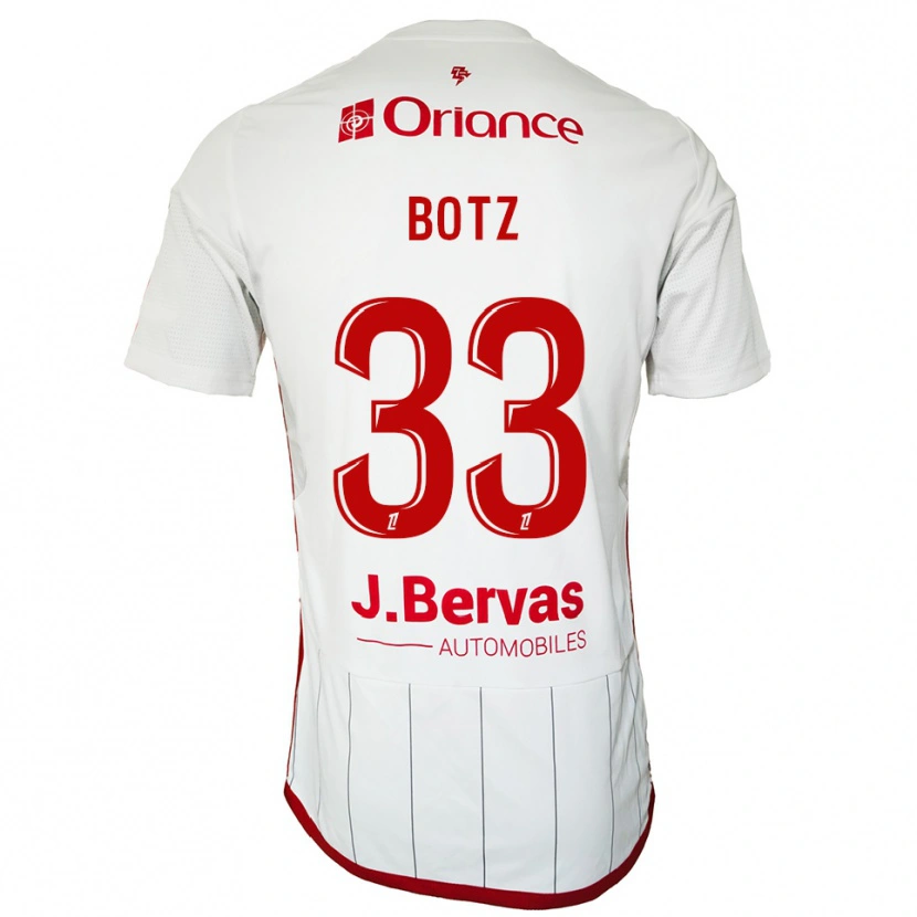 Danxen Enfant Maillot Léo Botz #33 Blanc Rouge Tenues Extérieur 2025/26 T-Shirt