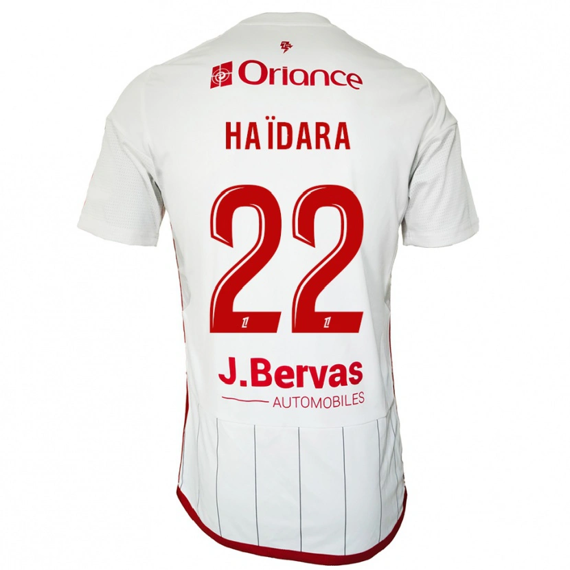 Danxen Enfant Maillot Massadio Haidara #22 Blanc Rouge Tenues Extérieur 2025/26 T-Shirt