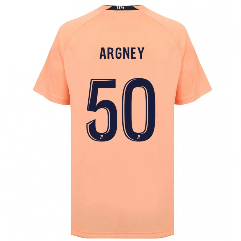 Danxen Enfant Maillot Paul Argney #50 Orange Bleu Marine Tenues Extérieur 2025/26 T-Shirt