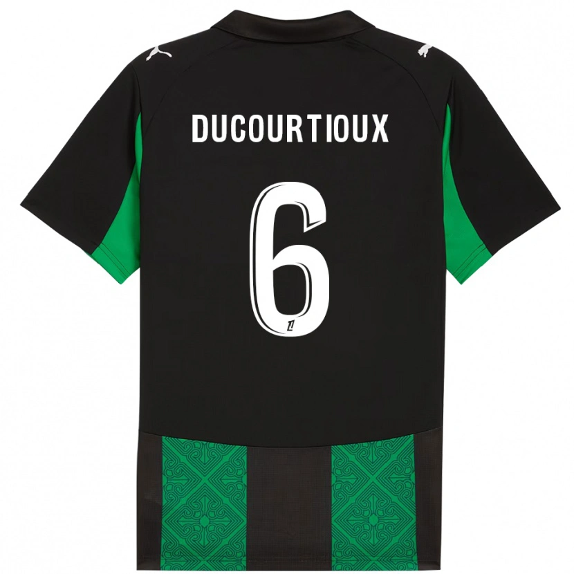 Danxen Enfant Maillot Ilan Ducourtioux #6 Noir Vert Tenues Extérieur 2025/26 T-Shirt
