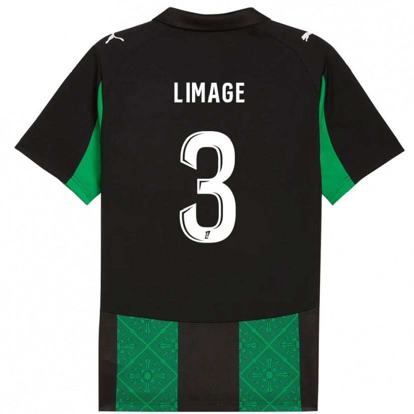 Danxen Enfant Maillot Jennyfer Limage #3 Noir Vert Tenues Extérieur 2025/26 T-Shirt