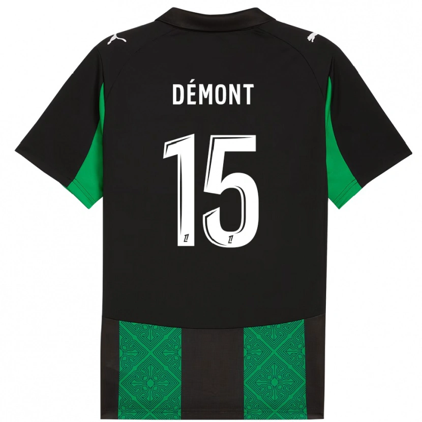 Danxen Enfant Maillot Ange Démont #15 Noir Vert Tenues Extérieur 2025/26 T-Shirt
