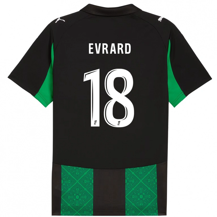 Danxen Enfant Maillot Julia Evrard #18 Noir Vert Tenues Extérieur 2025/26 T-Shirt