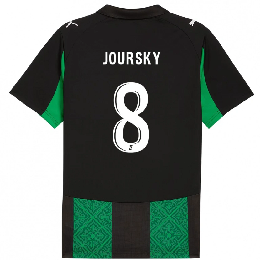 Danxen Enfant Maillot Leopold Joursky #8 Noir Vert Tenues Extérieur 2025/26 T-Shirt