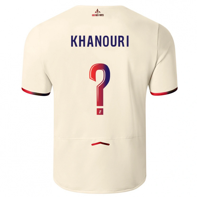 Danxen Enfant Maillot Adam Khanouri #0 Blanc Cassé Rouge Tenues Extérieur 2025/26 T-Shirt