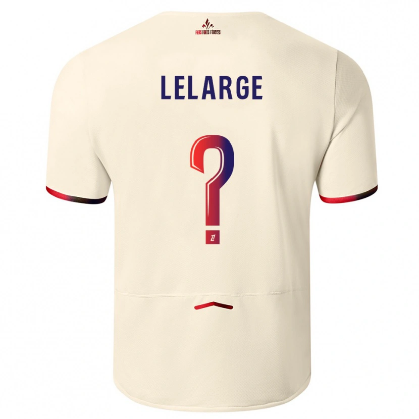 Danxen Enfant Maillot Claire Lelarge #0 Blanc Cassé Rouge Tenues Extérieur 2025/26 T-Shirt