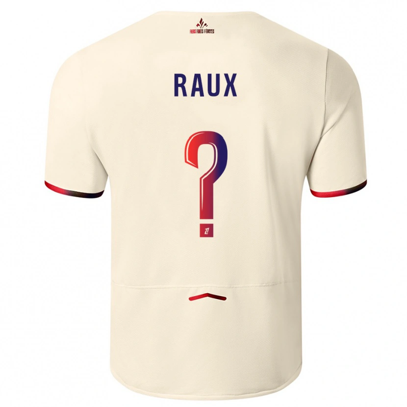 Danxen Enfant Maillot Jules Raux #0 Blanc Cassé Rouge Tenues Extérieur 2025/26 T-Shirt