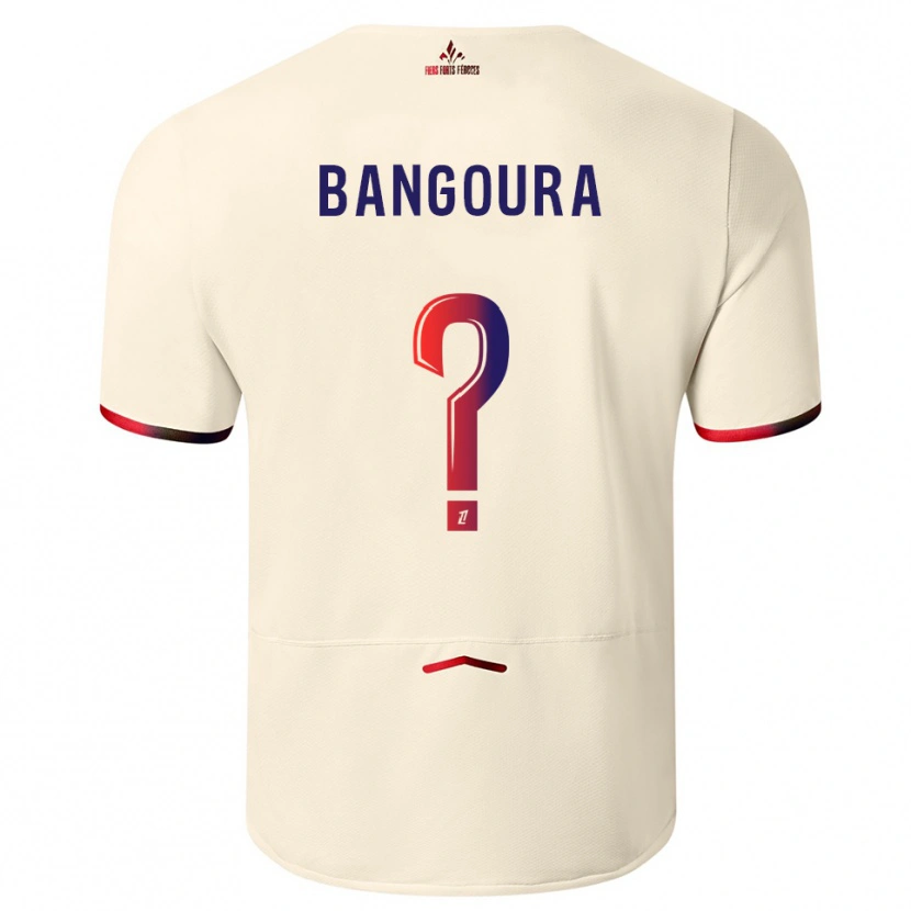 Danxen Enfant Maillot Abdoulaye Zakha Bangoura #0 Blanc Cassé Rouge Tenues Extérieur 2025/26 T-Shirt
