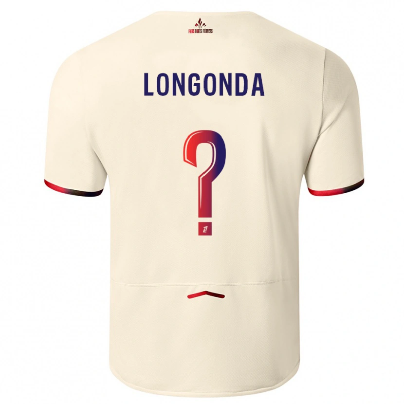Danxen Enfant Maillot Jean-Pierre Longonda #0 Blanc Cassé Rouge Tenues Extérieur 2025/26 T-Shirt