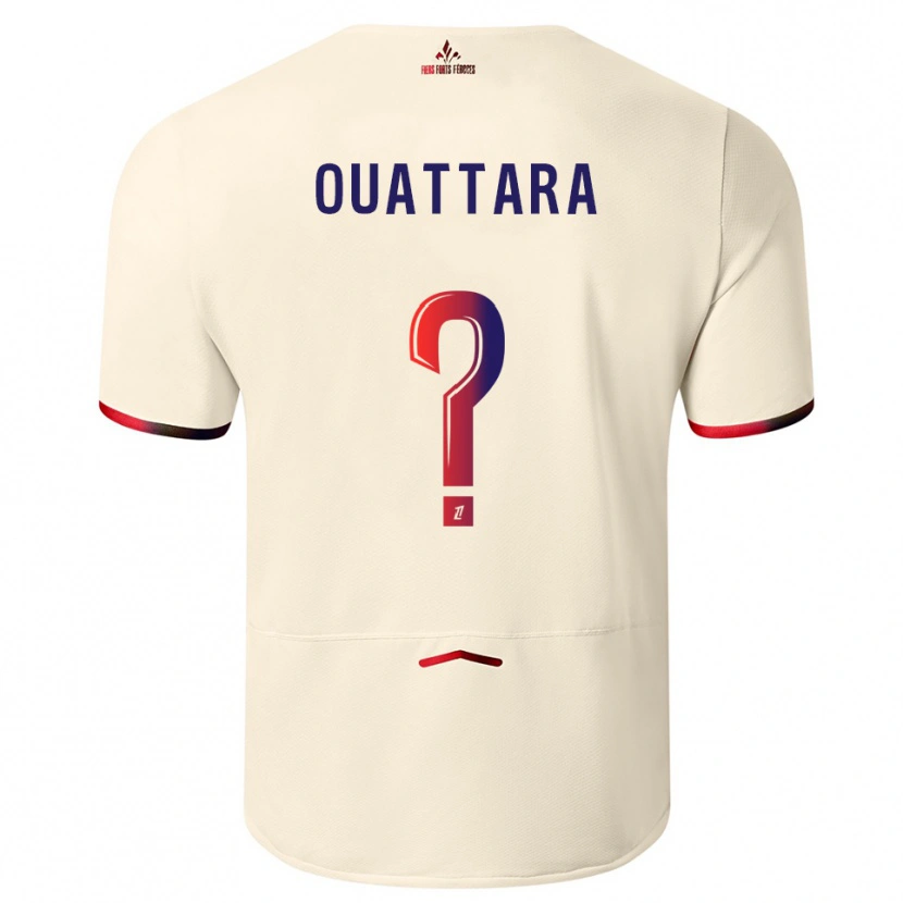 Danxen Enfant Maillot Fadiga Ouattara #0 Blanc Cassé Rouge Tenues Extérieur 2025/26 T-Shirt