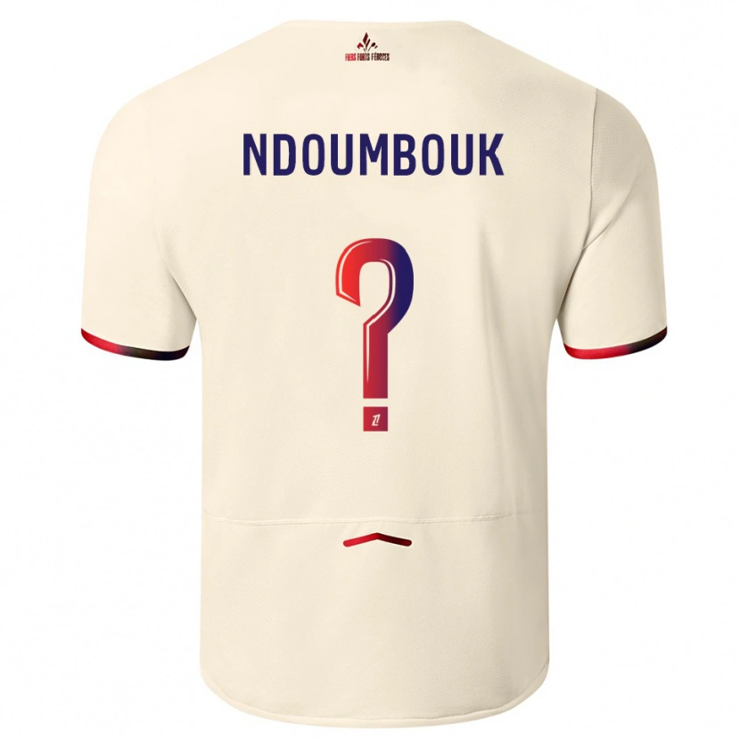 Danxen Enfant Maillot Marlyse Ngo Ndoumbouk #0 Blanc Cassé Rouge Tenues Extérieur 2025/26 T-Shirt
