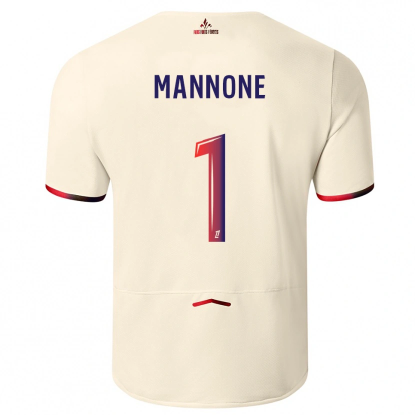 Danxen Enfant Maillot Vito Mannone #1 Blanc Cassé Rouge Tenues Extérieur 2025/26 T-Shirt