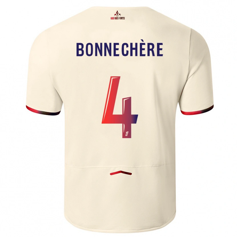 Danxen Enfant Maillot Victor Bonnechère #4 Blanc Cassé Rouge Tenues Extérieur 2025/26 T-Shirt