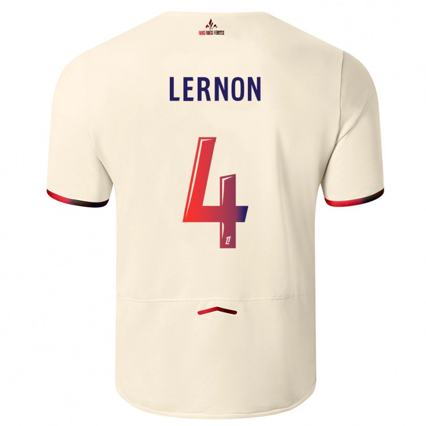 Danxen Enfant Maillot Jessica Lernon #4 Blanc Cassé Rouge Tenues Extérieur 2025/26 T-Shirt