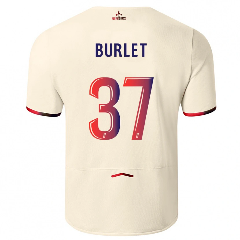 Danxen Enfant Maillot Vincent Burlet #37 Blanc Cassé Rouge Tenues Extérieur 2025/26 T-Shirt
