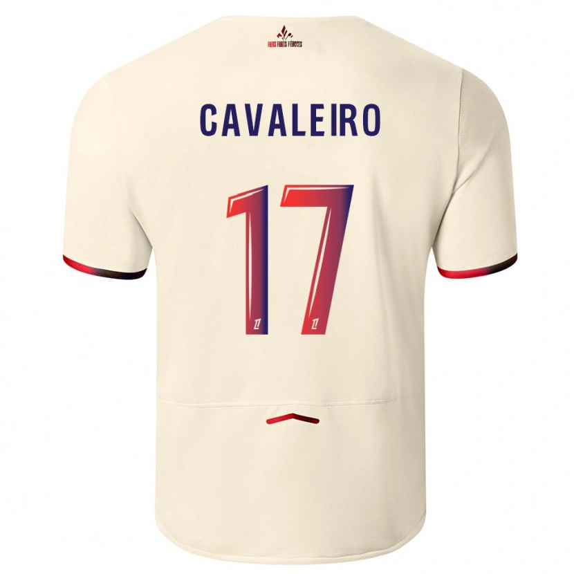 Danxen Enfant Maillot Ivan Cavaleiro #17 Blanc Cassé Rouge Tenues Extérieur 2025/26 T-Shirt