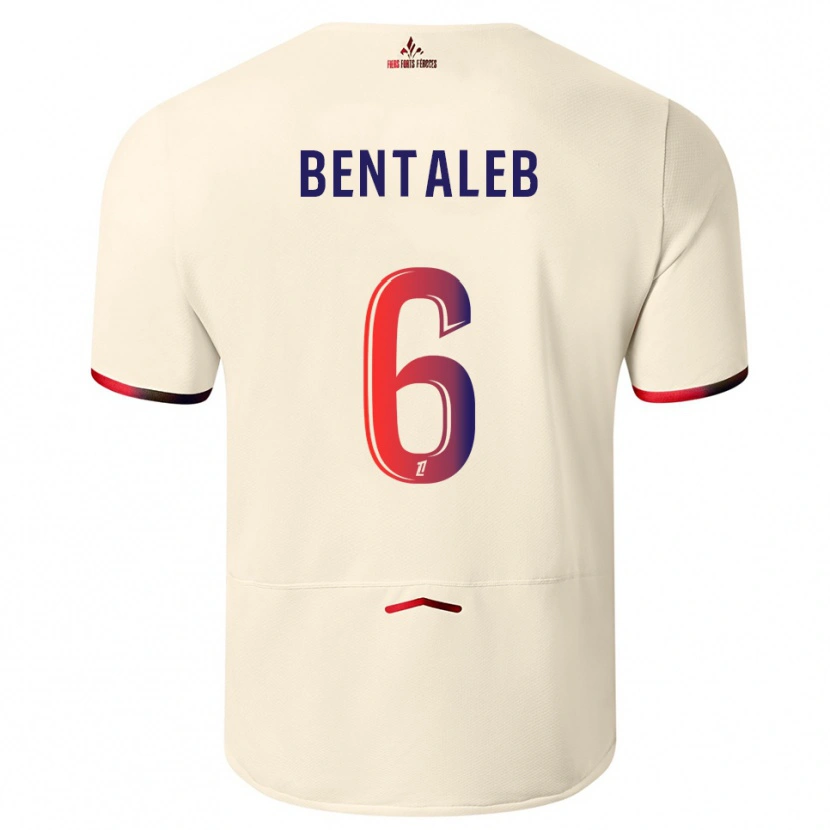 Danxen Enfant Maillot Nabil Bentaleb #6 Blanc Cassé Rouge Tenues Extérieur 2025/26 T-Shirt