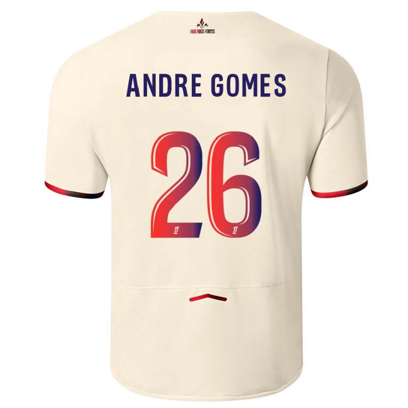 Danxen Enfant Maillot André Gomes #26 Blanc Cassé Rouge Tenues Extérieur 2025/26 T-Shirt
