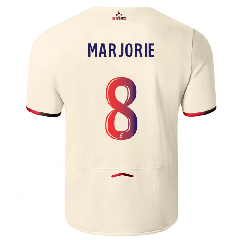 Danxen Enfant Maillot Marjorie #8 Blanc Cassé Rouge Tenues Extérieur 2025/26 T-Shirt