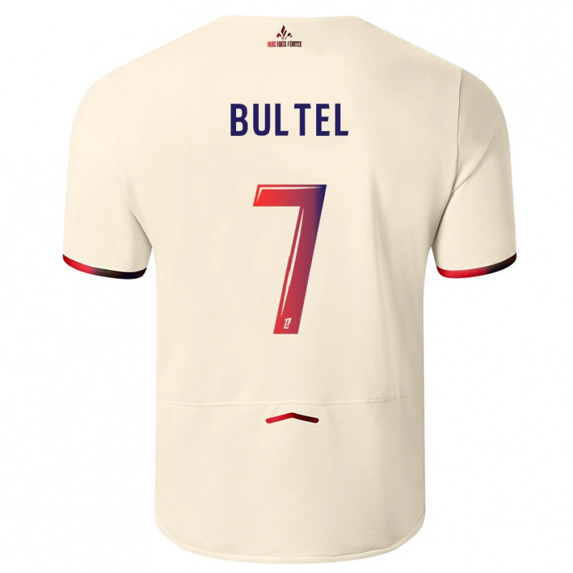 Danxen Enfant Maillot Ludivine Bultel #7 Blanc Cassé Rouge Tenues Extérieur 2025/26 T-Shirt