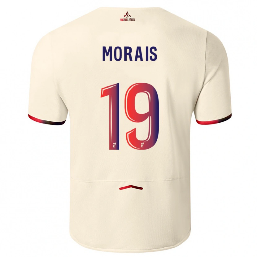 Danxen Enfant Maillot Tiago Morais #19 Blanc Cassé Rouge Tenues Extérieur 2025/26 T-Shirt