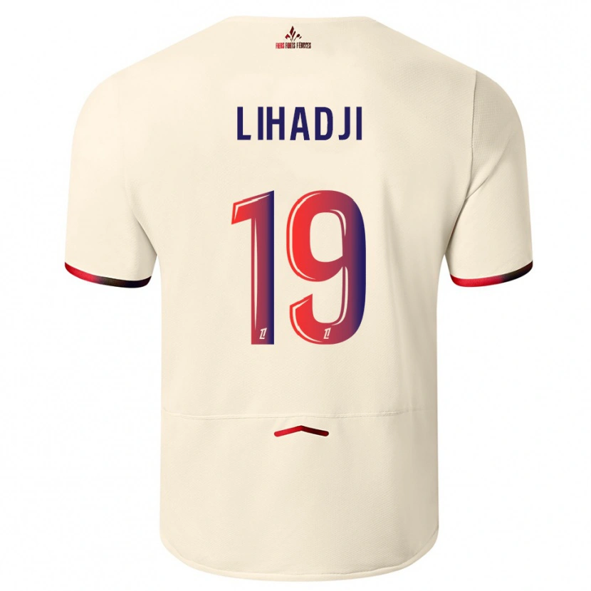 Danxen Enfant Maillot Isaac Lihadji #19 Blanc Cassé Rouge Tenues Extérieur 2025/26 T-Shirt