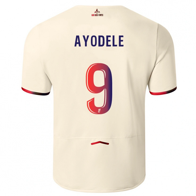 Danxen Enfant Maillot Adeshina Ayodele #9 Blanc Cassé Rouge Tenues Extérieur 2025/26 T-Shirt