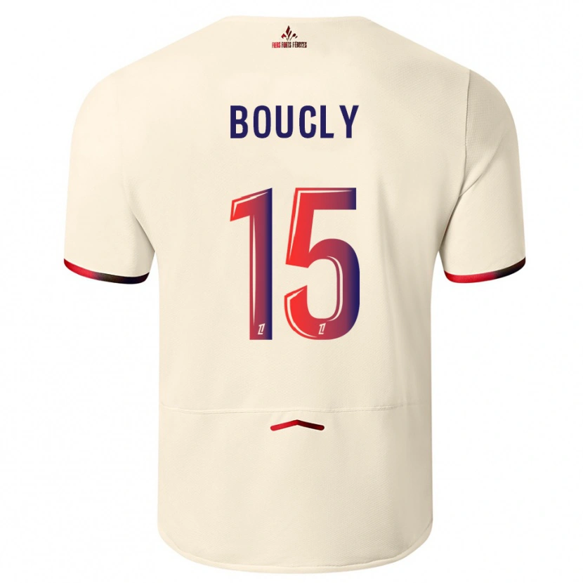 Danxen Enfant Maillot Maite Boucly #15 Blanc Cassé Rouge Tenues Extérieur 2025/26 T-Shirt