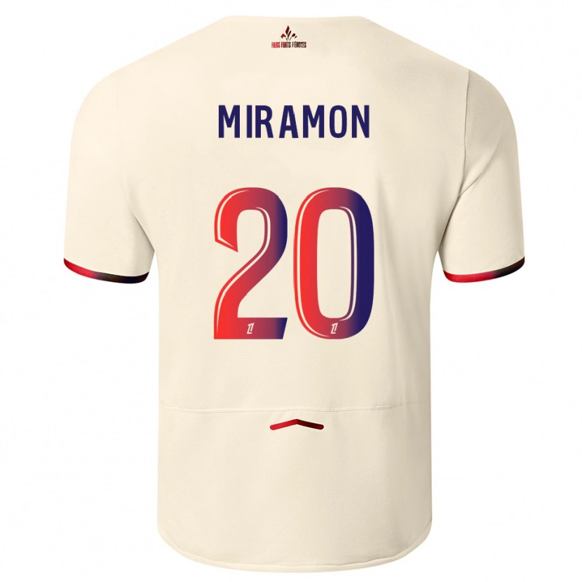 Danxen Enfant Maillot Ignacio Miramón #20 Blanc Cassé Rouge Tenues Extérieur 2025/26 T-Shirt