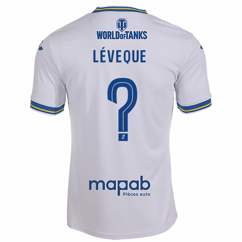 Danxen Enfant Maillot Léonardo Lévêque #0 Blanc Bleu Ciel Tenues Extérieur 2025/26 T-Shirt
