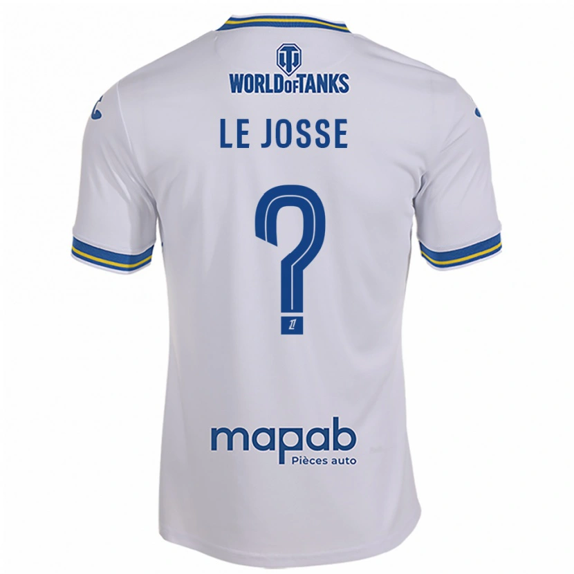 Danxen Enfant Maillot Ewen Le Josse #0 Blanc Bleu Ciel Tenues Extérieur 2025/26 T-Shirt