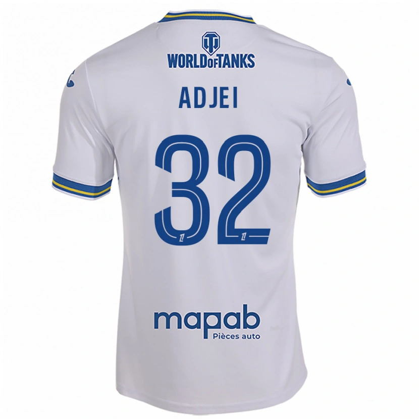 Danxen Enfant Maillot Nathaniel Adjei #32 Blanc Bleu Ciel Tenues Extérieur 2025/26 T-Shirt