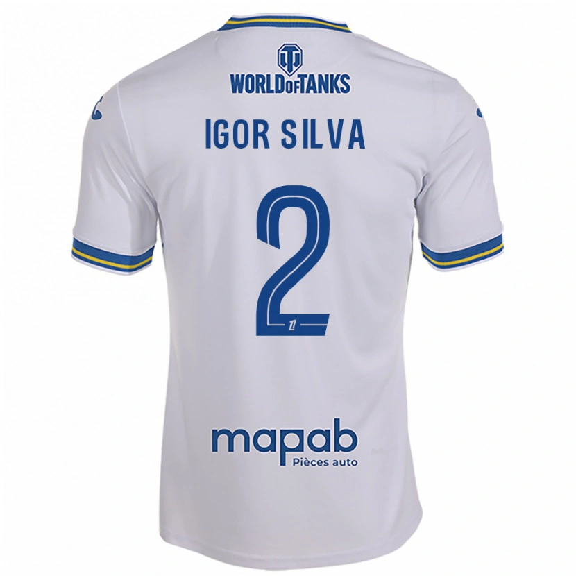 Danxen Enfant Maillot Igor Silva #2 Blanc Bleu Ciel Tenues Extérieur 2025/26 T-Shirt