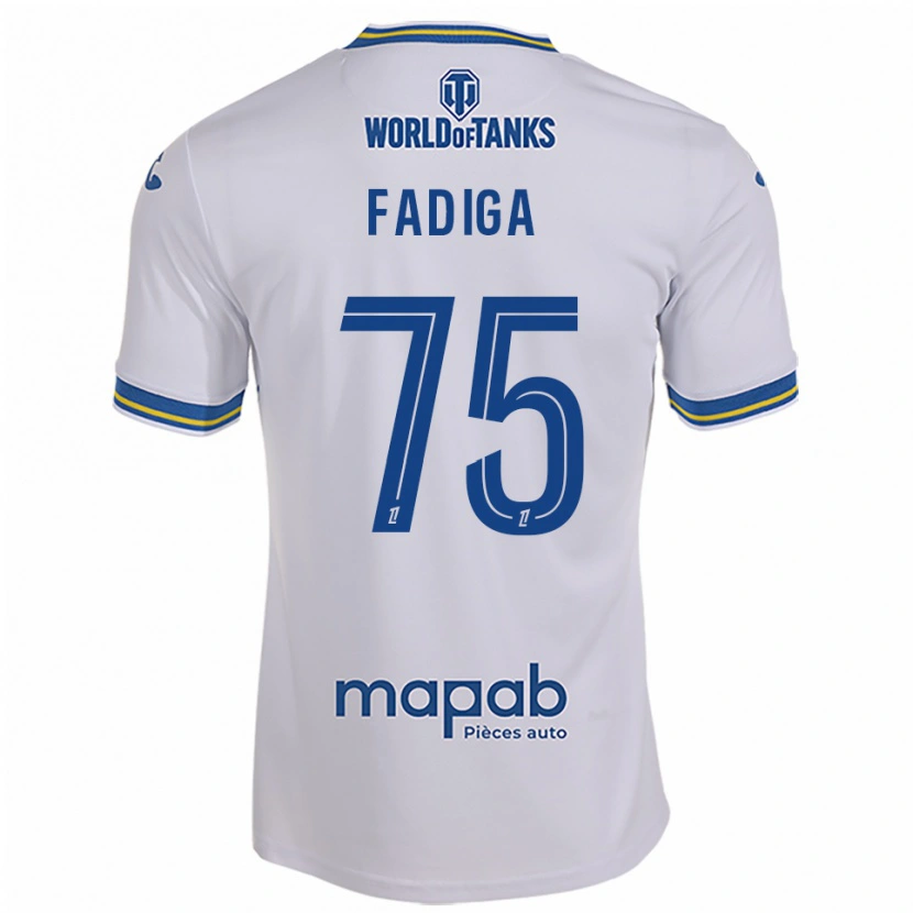 Danxen Enfant Maillot Bandiougou Fadiga #75 Blanc Bleu Ciel Tenues Extérieur 2025/26 T-Shirt