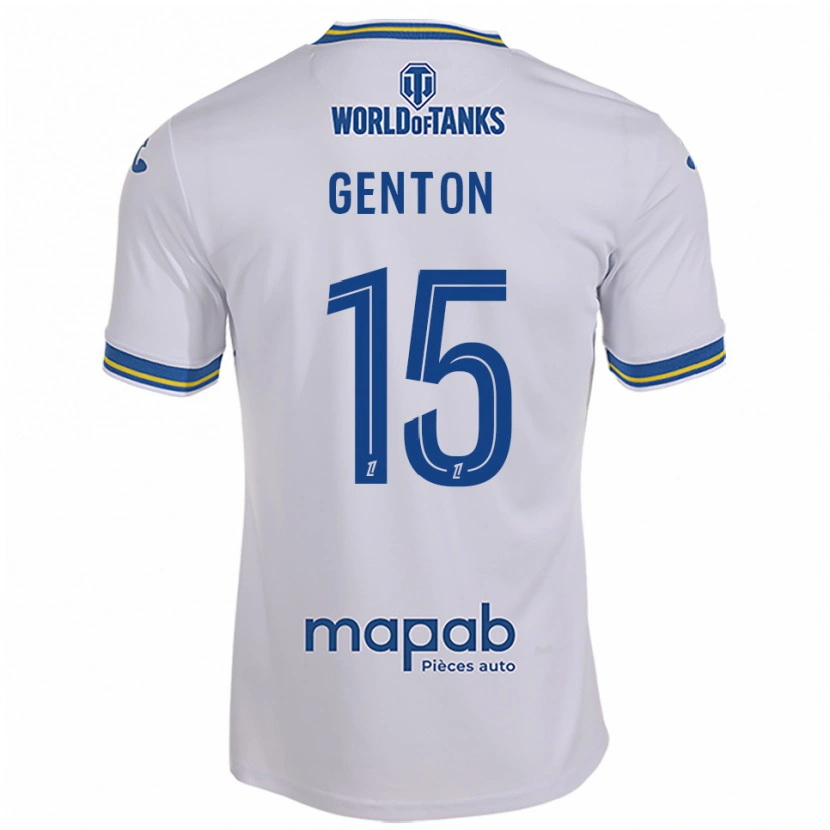 Danxen Enfant Maillot Enzo Genton #15 Blanc Bleu Ciel Tenues Extérieur 2025/26 T-Shirt
