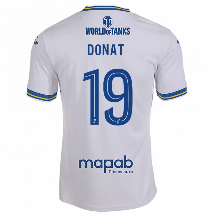 Danxen Enfant Maillot Noa Donat #19 Blanc Bleu Ciel Tenues Extérieur 2025/26 T-Shirt