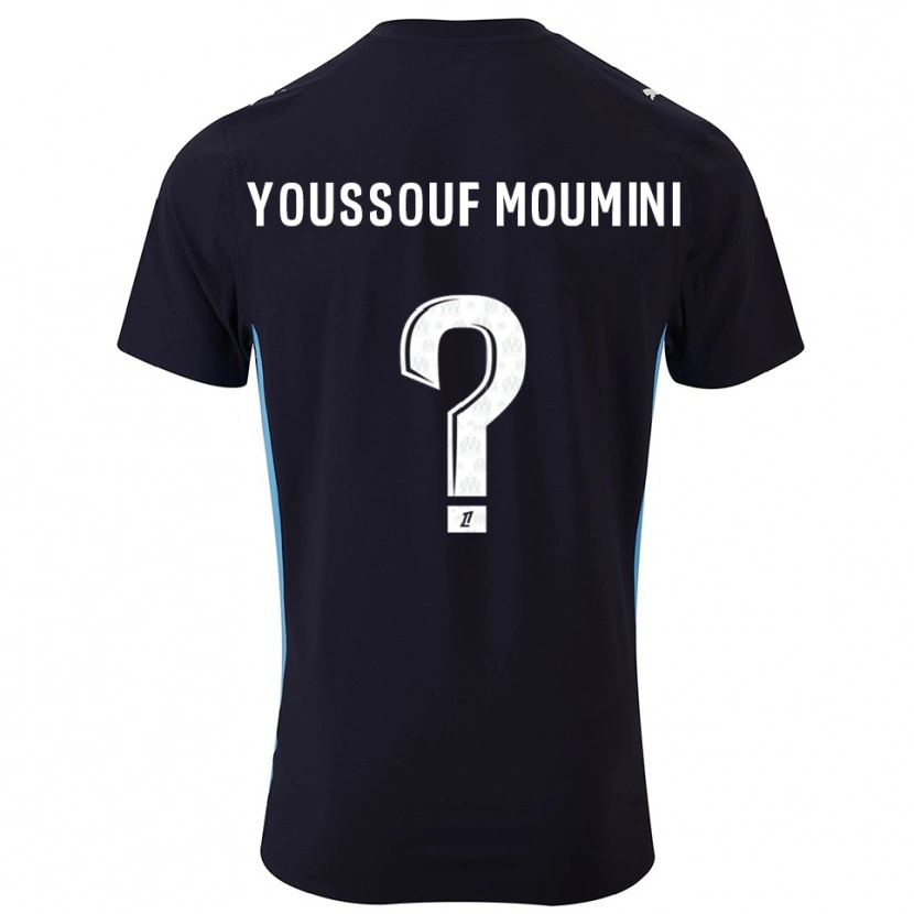 Danxen Enfant Maillot Yakine Youssouf Moumini #0 Noir Bleu Ciel Tenues Extérieur 2025/26 T-Shirt