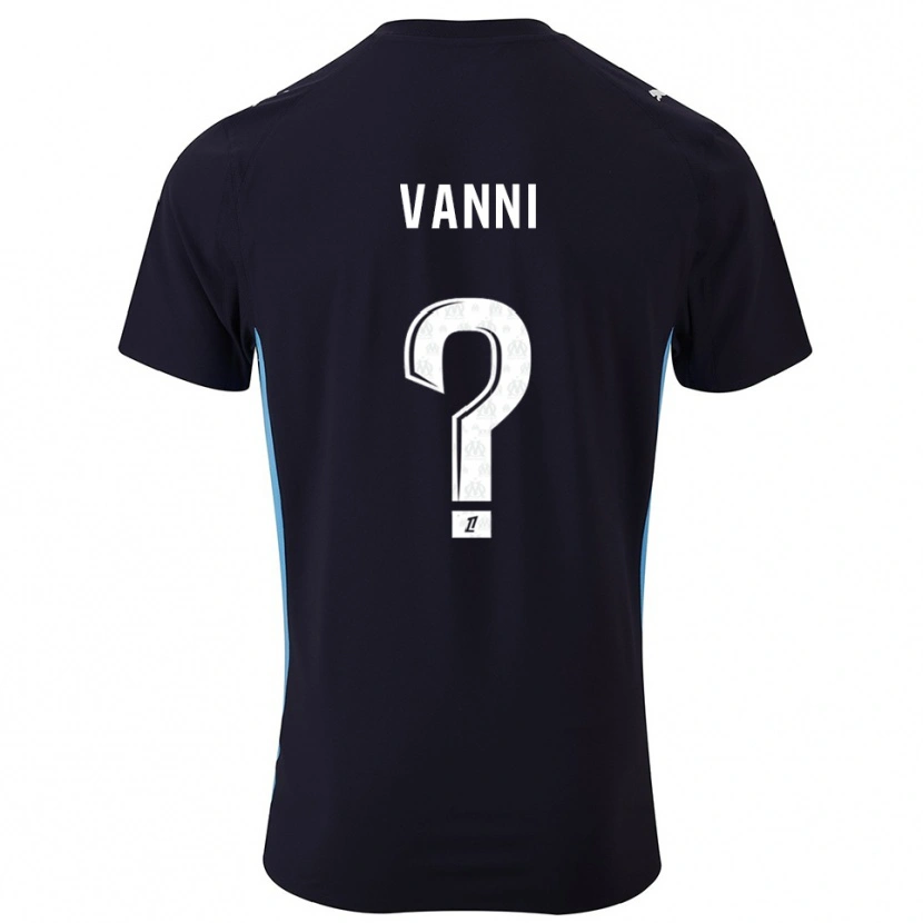 Danxen Enfant Maillot Fabio Vanni #0 Noir Bleu Ciel Tenues Extérieur 2025/26 T-Shirt