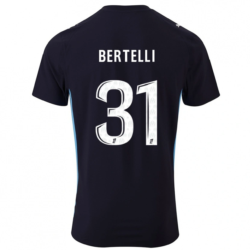 Danxen Enfant Maillot Ugo Bertelli #31 Noir Bleu Ciel Tenues Extérieur 2025/26 T-Shirt