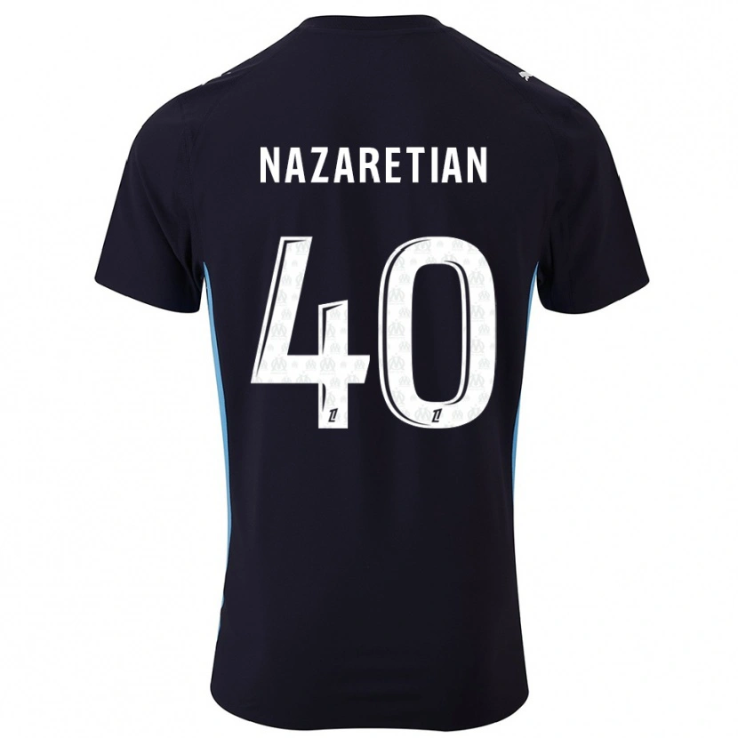 Danxen Enfant Maillot Manuel Nazaretian #40 Noir Bleu Ciel Tenues Extérieur 2025/26 T-Shirt