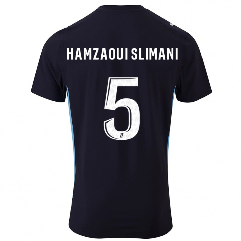 Danxen Enfant Maillot Hilan Hamzaoui Slimani #5 Noir Bleu Ciel Tenues Extérieur 2025/26 T-Shirt