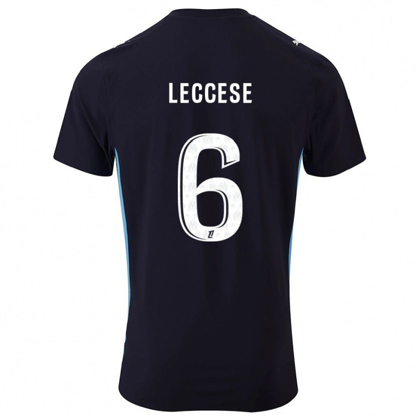 Danxen Enfant Maillot Milan Leccese #6 Noir Bleu Ciel Tenues Extérieur 2025/26 T-Shirt
