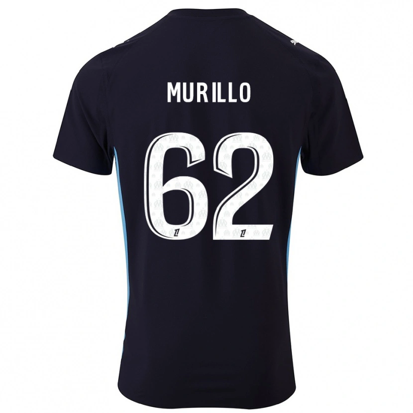 Danxen Enfant Maillot Amir Murillo #62 Noir Bleu Ciel Tenues Extérieur 2025/26 T-Shirt