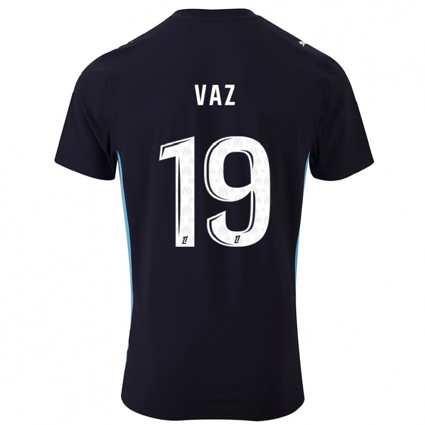 Danxen Enfant Maillot Robinio Vaz #19 Noir Bleu Ciel Tenues Extérieur 2025/26 T-Shirt